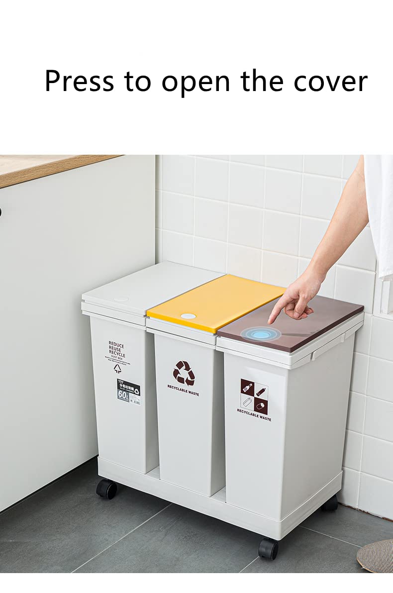 Amazon｜ゴミ箱 分別ゴミ箱 縦型ゴミ箱 フタ付きゴミ箱 密閉プッシュ式