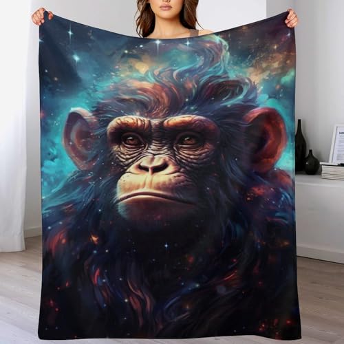 Couverture jeté flannel singe 1 pièce confortable contre le froid