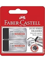 Faber-Castell Dust-Free Eraser Black, 2 Pack, (82-187157)