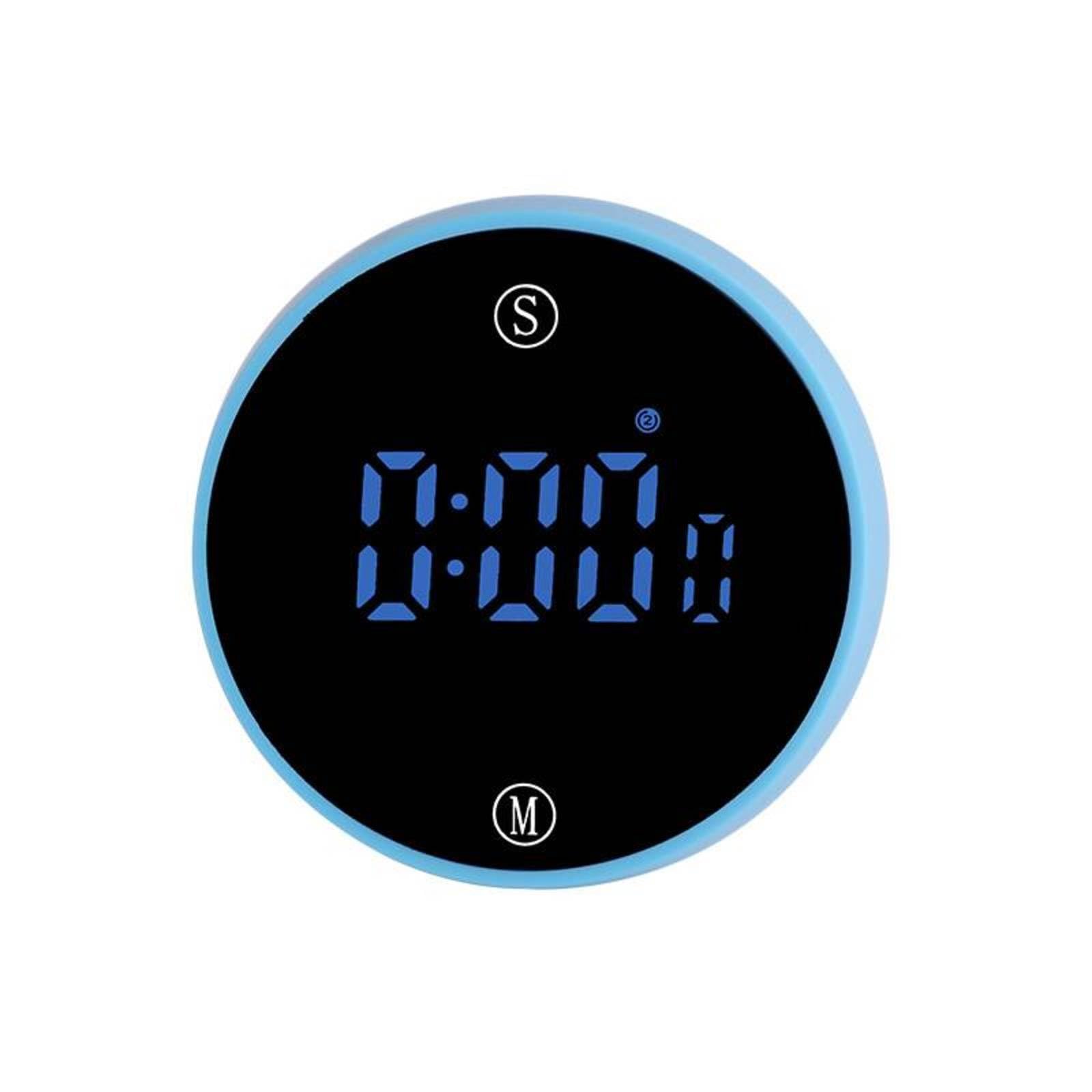 Meeting Love Exquisite Digital Alarm Clock Small and Portable Kitchen Timer Rotating Small Round Clock Touch Screen Adjustable