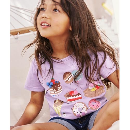 Image of B&G-KID Toddler Girl Tshirt Pack 2 Pink Heart Animal Print Toddler T Shirts Girls Short Sleeve Shirts 2T-7T.