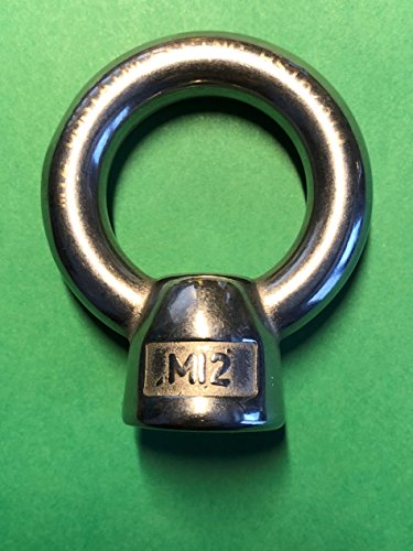 Image of US STAINLESS Stainless Steel 316 Lifting Eye Nut M12 Marine Grade 12mm Pitch of 1.75