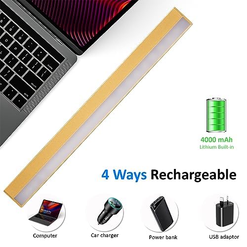 Image of MIOBLUE Wireless Picture Lights with Remote - Rechargeable Battery Art Display Light - 16 inch Full Metal Accent Light for Paintings
