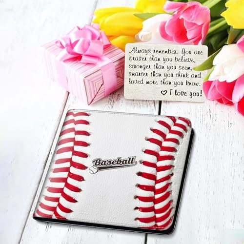 Image of Boys Wallet for Kids, Teen Boy Baseball Wallets 9-12 8-10 8-12, Cool Novelty Leather Bifold Rfid Blocking Purse Coin Pocket Zipper Id Window for Children Men Male Youth Guys Birthday Gifts