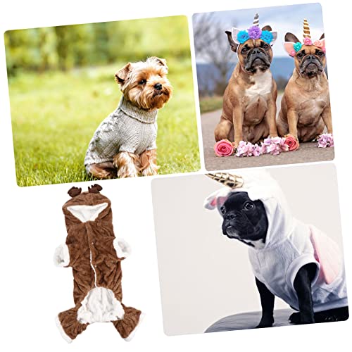 Disfraz de reno navideño para perro, felpa coral, talla L miniatura 5