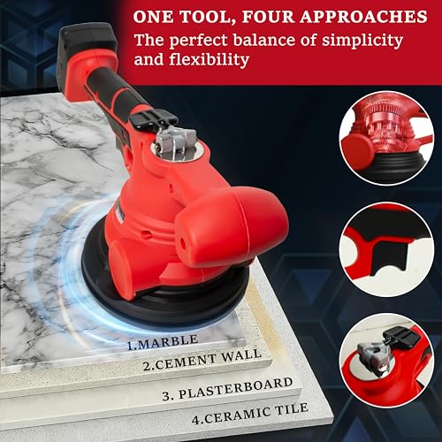 Image of IBELL IBELL CT 20-60 20V, 15000 RPM Cordless Tile Vibrator with 2AH Battery and Charger +BMC BOX, Red, Black