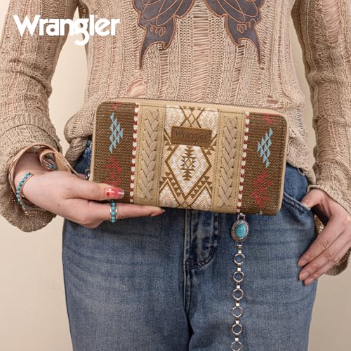 Image of X Wrangler Wristlet Western Wallet Boho Aztec Credit Card Holder for Women