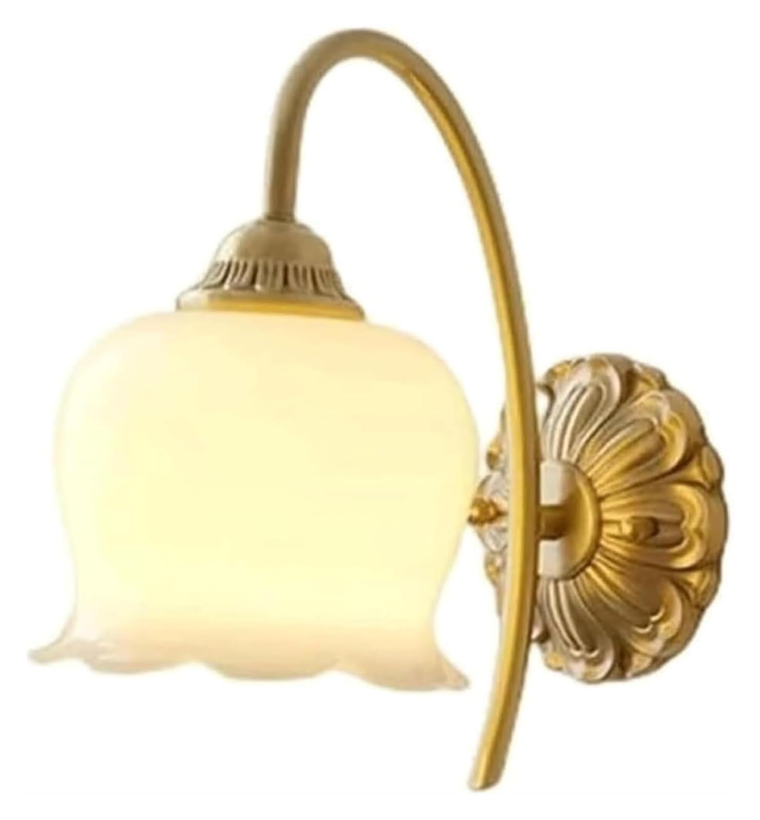 ASerZenith Copper Wall Lighting E26 Wall Sconce Modern Wall Lamp With White Shade Base Wall Light,French Lily Of The Valley Flowers Wall Lamps