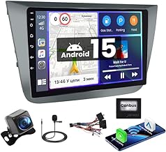 Hikity Upgrade Android 15 Car Radio for Seat Altea 2004-2016 [2+64G] CarPlay Android Auto Wireless Touch 9" Bluetooth Handsfree Auto Radio Rear Camera Navi GPS WiFi FM RDS SWC EQ