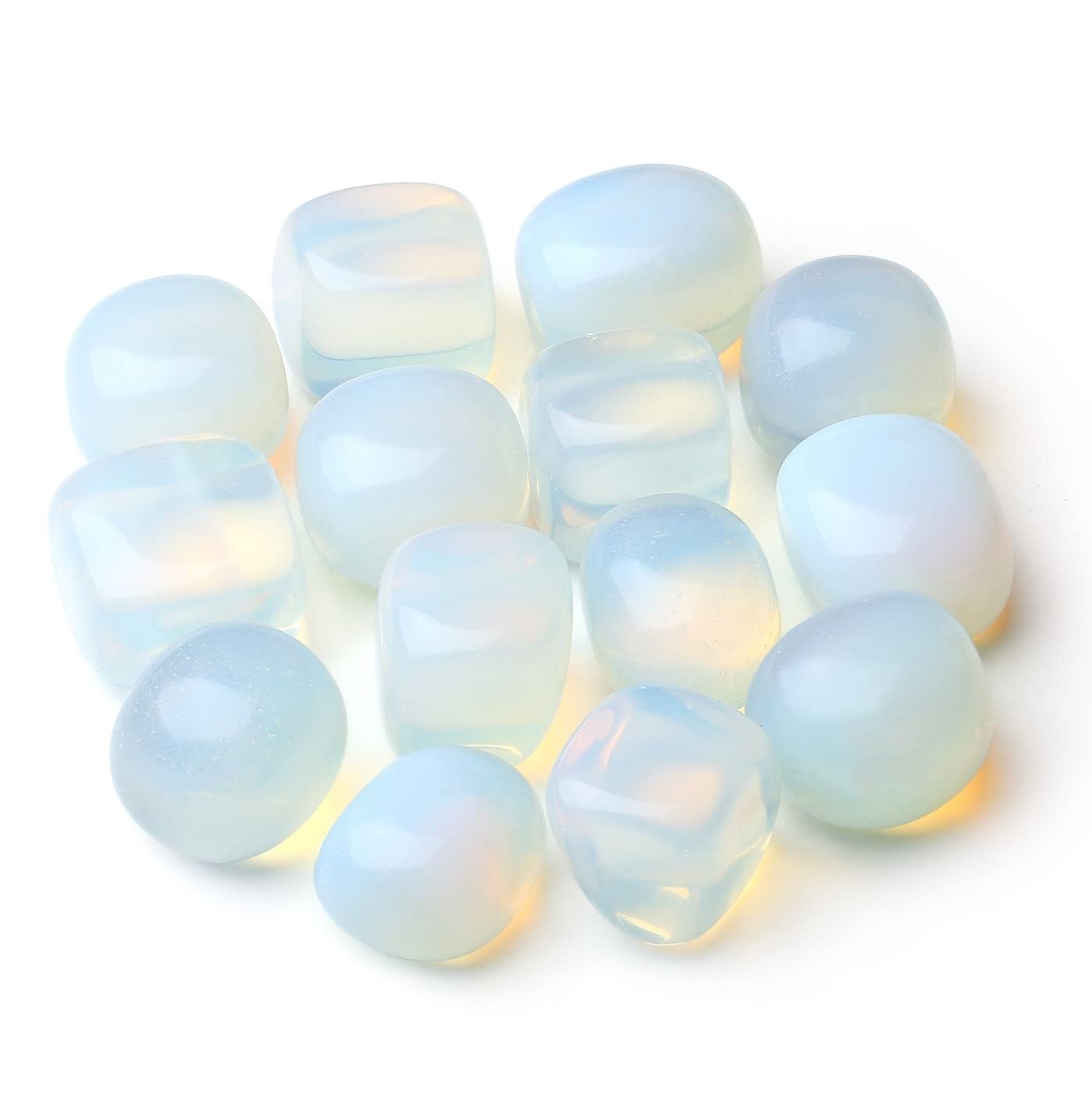 XIANNVXIXIANNVXI Opal Crystal Stones Natural Irregular Polished Tumbled Stones Bulk Opal Crystals Gemstones for Vase Filler Reiki Palm Energy Stones 100 Gram