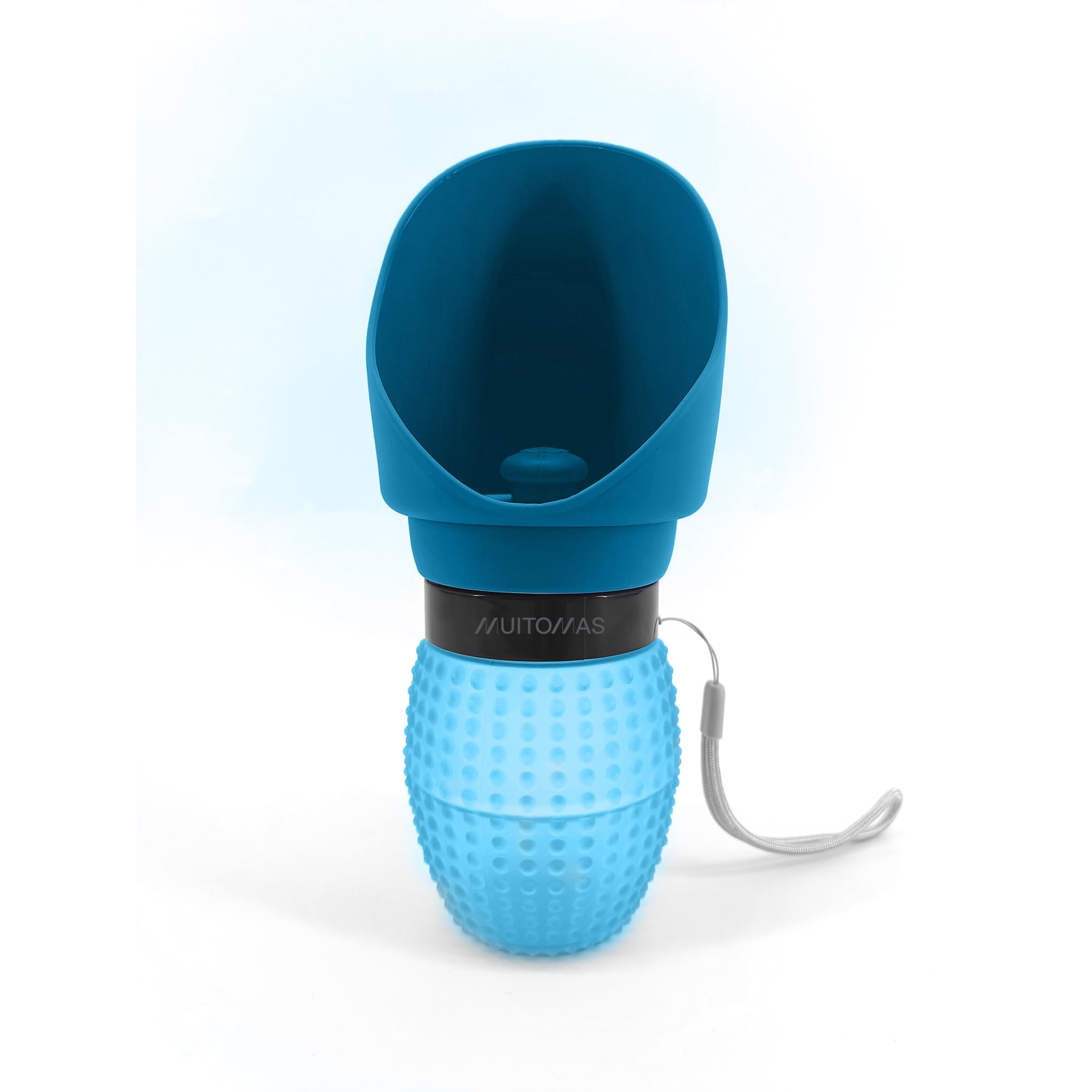 Muitomas, Borraccia per Cani Portatile e AntiPerdite, Compatta e Leggera, Capacità di 350 ml, Colore Blu Ottanio