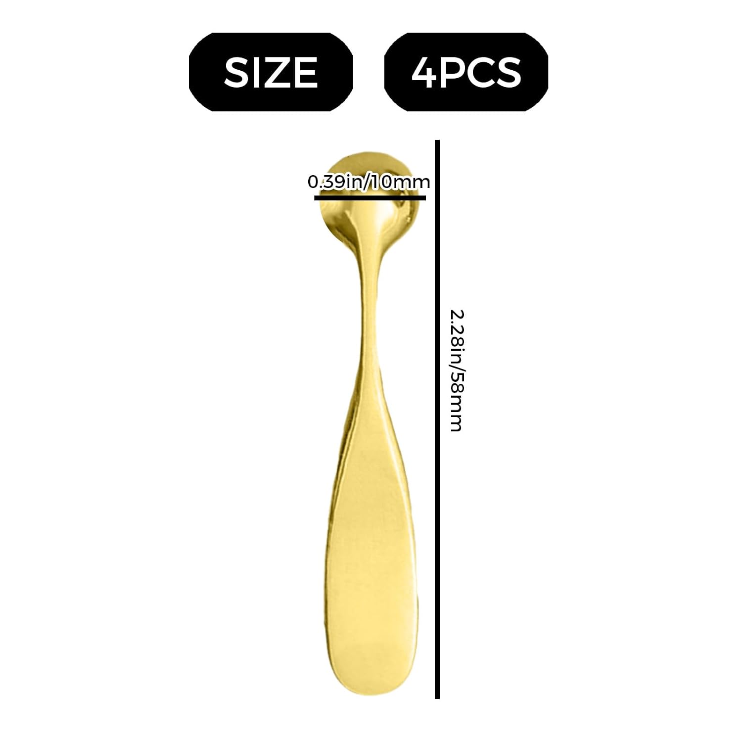 4pcs Metal Eye Cream Massage Stick Tool for Face Cream Applicator,Makeup Spatula, Eye Cream applicator, Eye Massage Tool, Eye Cream applicator (Gold)