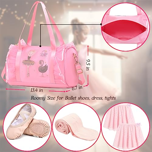 Image of Dorlubel Cute Toddler Ballet Dance Bag for little Girl Tutu Dress Bag with Key Chain