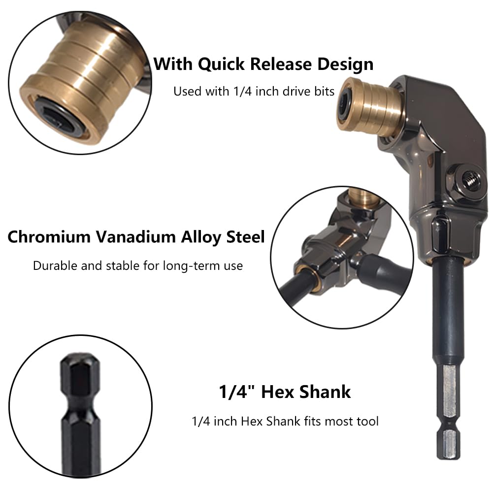 90 Degree Drill Adapter - Quick Change Bit Attachment -6 90 Degree Drill Adapter - Quick Change Bit Attachment -6