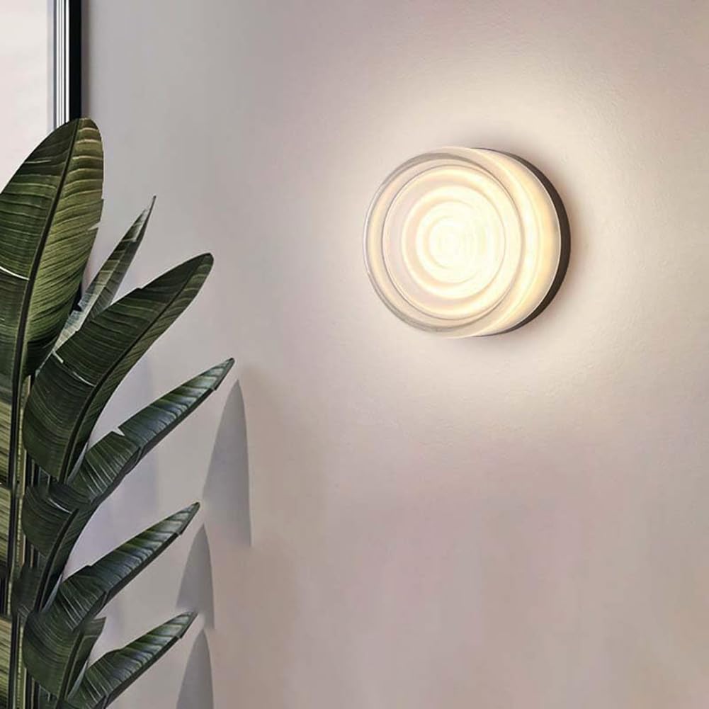 HYJAUSXB LED Wall Light Indoor Round Dimmable Lamp 3000K/4500K/6000K Modern Acrylic Lampshade for Living Room Bedroom Hallway