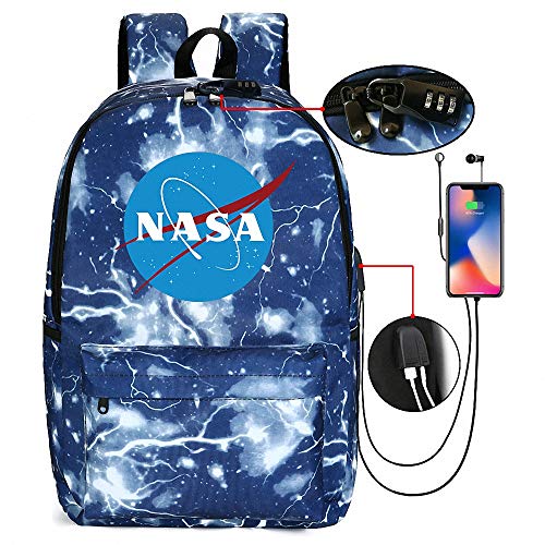 Miarui Mochila de la NASA Unisex PortáTil para NiñOs Escolar Impermeable Multifuncional