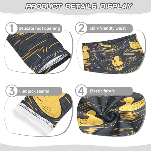 Duck Painting Girls Leggings Ultra Soft Compression Yoga Gym Pants for Kids 4-10T3