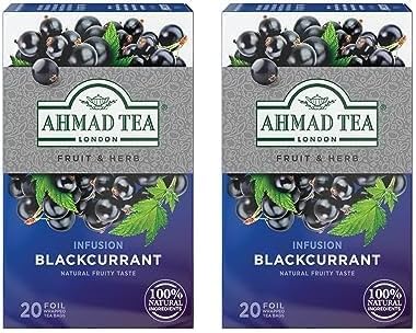 Ahmad Tea Blackcurrant Fruit & Herbal Infusion - 20 Teabags (Pack of 2)