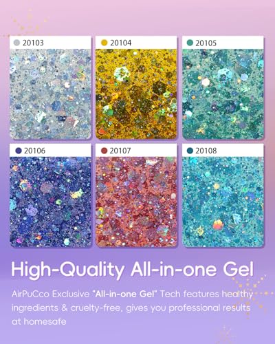Kit de Esmalte de Gel 6 Colores con Brillo miniatura 5