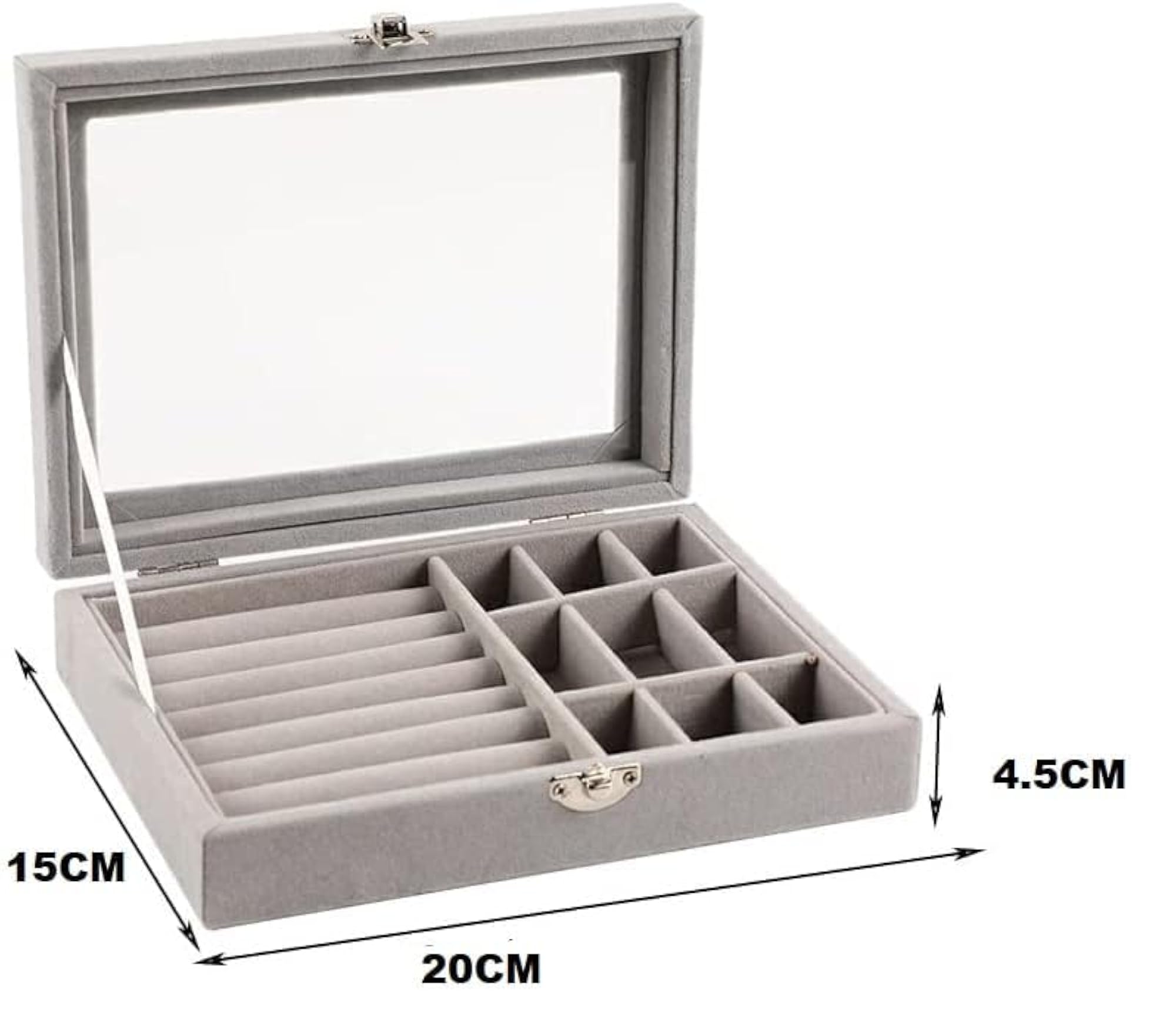 Jewellery Organiser Box Tray with 9 Grids for Storage