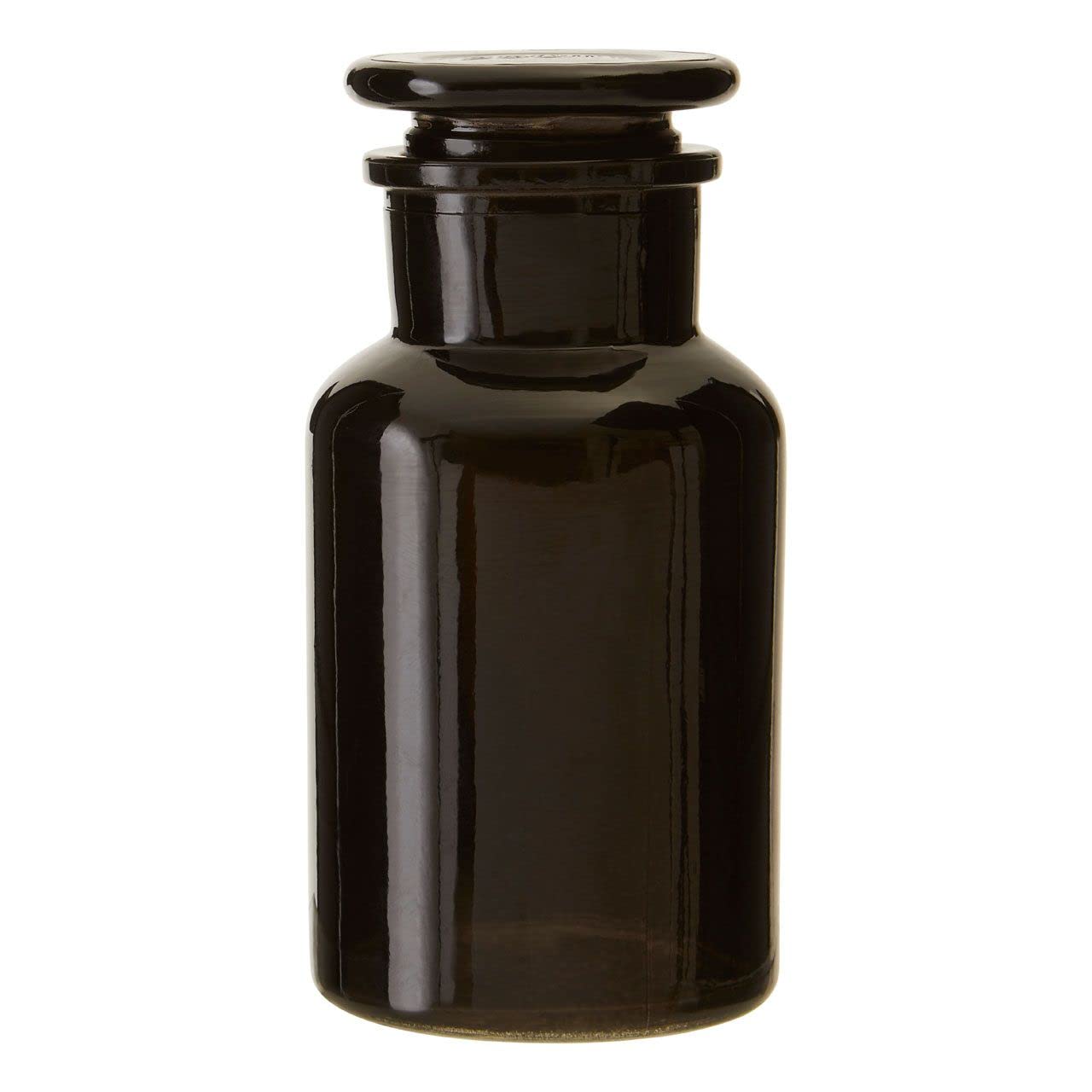 Unique Home Living Black Apothecary Jar Reagent Bottle, 250Ml Glass Storage Jar With Lid, Reusable Vintage Refillable Container For Essential Oils, Bath Salts, Lotion, Perfume