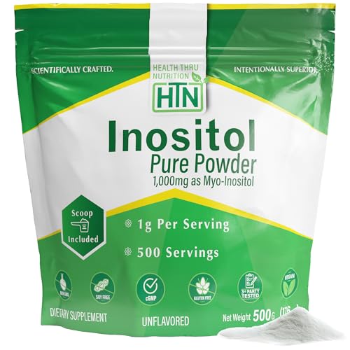 Image of Health Thru Nutrition Inositol Pure Powder and USA Made Shaker Bottle Bundle