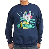 CafePress Sweatshirt mit Emoji-Einhorn, klassisch, Rundhalsausschnitt Gr. M, navy