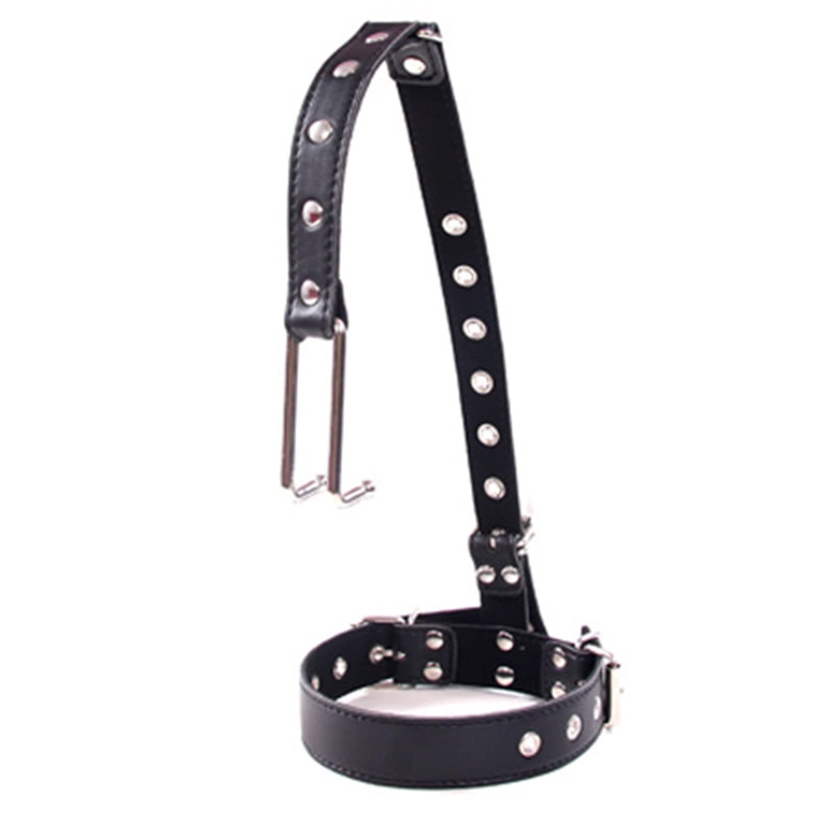 SM Bondage Collares Con Gancho Para La Nariz Collar De Cuero BDSM Metal Para Arnés Para Cabeza Para Esclavo Ajustable Coqueteo Erótico Juguete Sexual