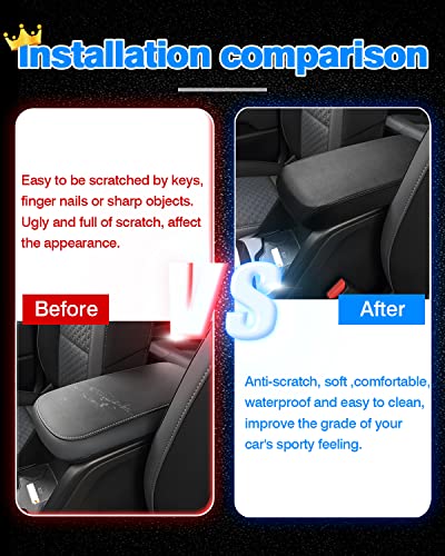 Image of Autorder Center Console Cover for 2015-2022 Chevrolet Chevy Colorado /GMC Canyon Accessories Armrest Cover Anti-Scratch Middle Console Pad Leather Armrest Protector