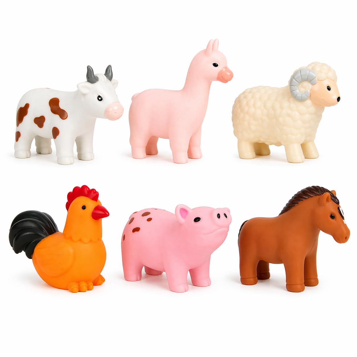 Photo 1 of ValenLyra No Hole Farm Animal Bath Toys - 6 Pack