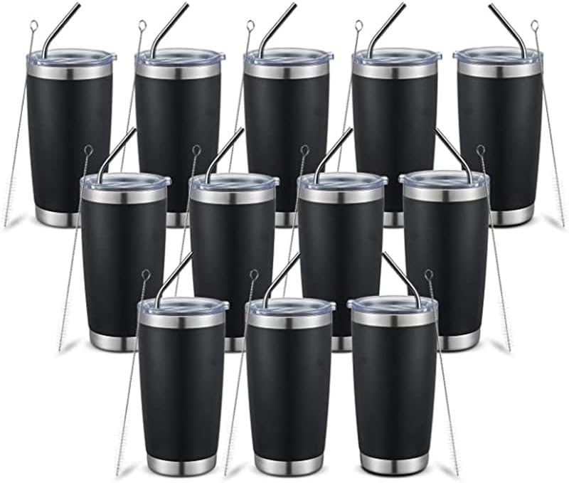 20oz insulted tumblers stainless steel cup Tumbler Bulk with push Lid, and metal st...