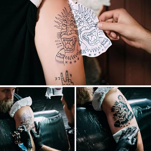 Papel de transferência de tatuagem, 100 folhas de papel de estêncil de tatuagem para tatuagem, 4 cam