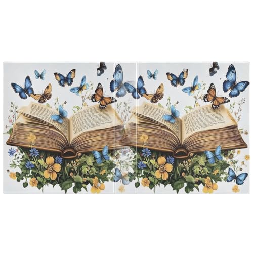 Image of Butterfly Book 3 Ring Binder with 2 Interior Pockets 1.5 inch Binders 3 Ring Heavy Duty Fit 8.5 inch x 11 inch Letter Size for Office School, 2 Pack