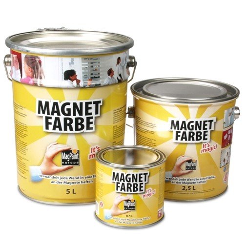 Magnet-Farbe Magpaint, 2500 ml Dose - magnetische Wandfarbe für kinderleichtes Erstellen magnetischer Untergründe in Büro und Zuhause