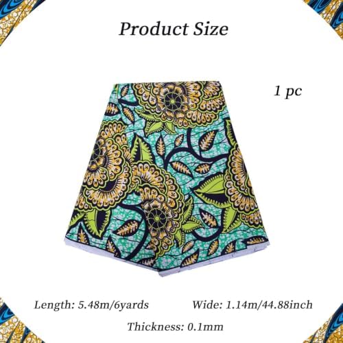 HollandaisWax Cotton African Ankara Wax Print Fabric 6 Yard Cloth DIY Crafts DIY Sewing Dresses fs1636 — view 7