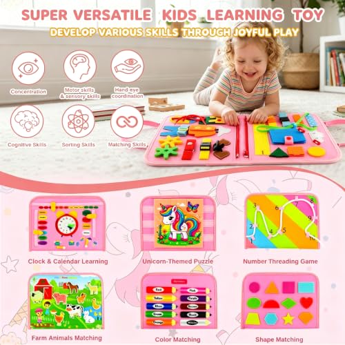 Image of Busy Board Montessori Toys for Children,Felt Sensory Activity Board Sorting Toy for Kids
