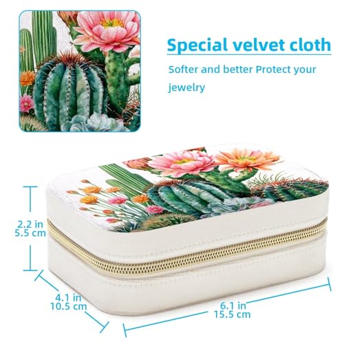 Boîte à bijoux portable cactus fini les colliers emmêlés