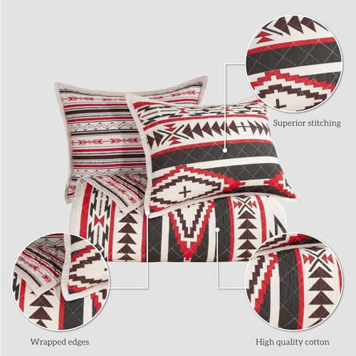 Image of Paseo Road Cortez 3 Piece Full /Queen Cotton Aztec Western Bedding Quilt Set