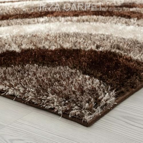 Image of Soft Shaggy Carpet 5x7 Feet - Ultra Plush, Non-Slip, High Pile 2 Inch Microfiber Rug for Bedroom, Living Room, Kids Room & Office - Modern Cozy Floor D�cor (Beige Brown C)