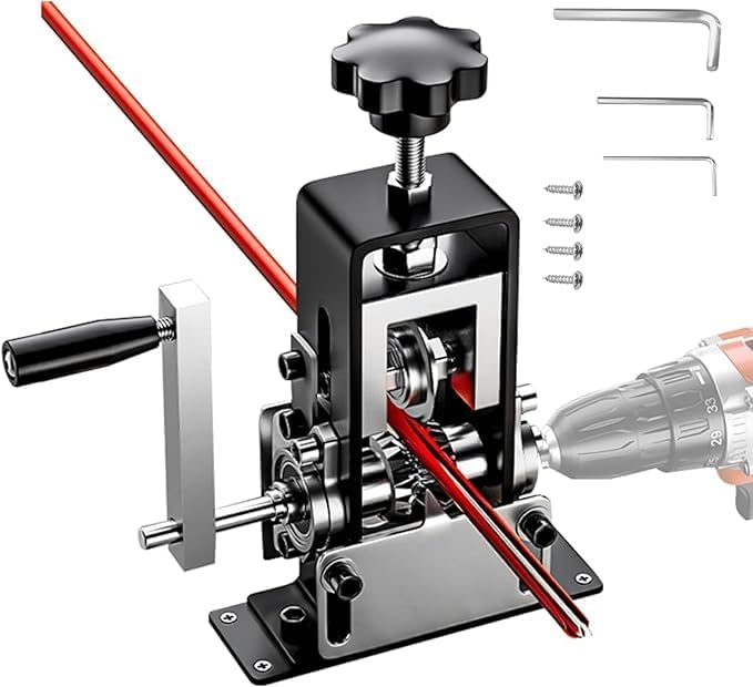 Manual Wire Stripping Machine, 2 IN 1 Drill-Powered/Hand Crank Wire Peeler Machine, For 0.06"-1"(1.5~25 mm) Scrap Copper, Wire Stripping Tool for DIY Cable Copper Recycling (Black) (BLACK)