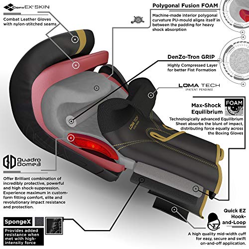 image for RDX Boxing Gloves Sparring and Muay Thai Maya Hide Leather, Kara Paten
