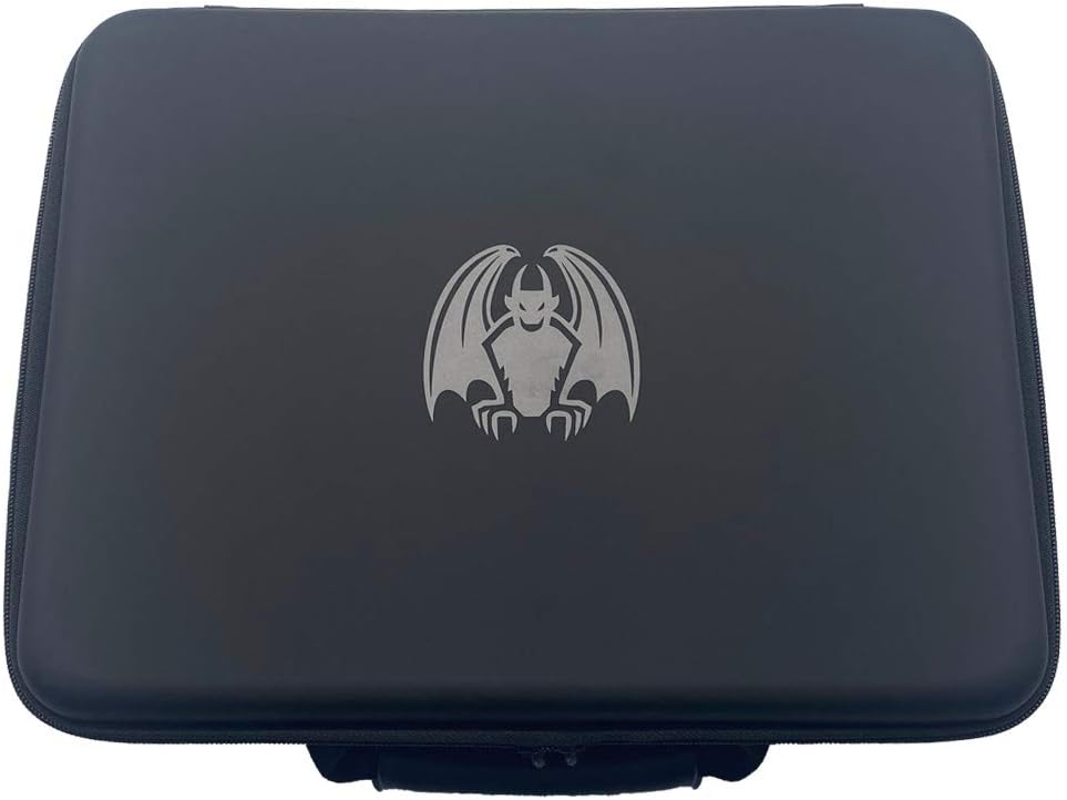 Grinning Gargoyle - Large Premium Quality Portable Trading Card Storage Box - Case for Over 2400 Cards in Sleeves or Deck Storage - Organise and Protect Game Decks - CCG TCG (Black)