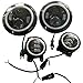 MAIKER 7" LED Headlights 4" LED Fog Lights Combo Kit with White DRL/Amber Turn Signal for 1997-2017 JK TJ LJ Front Bumper Lamp Driving Lights