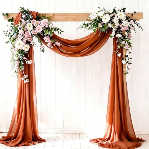 Loopiske Terracotta Wedding Arch Draping Fabric Fall 1 Panel 29" × 240"
