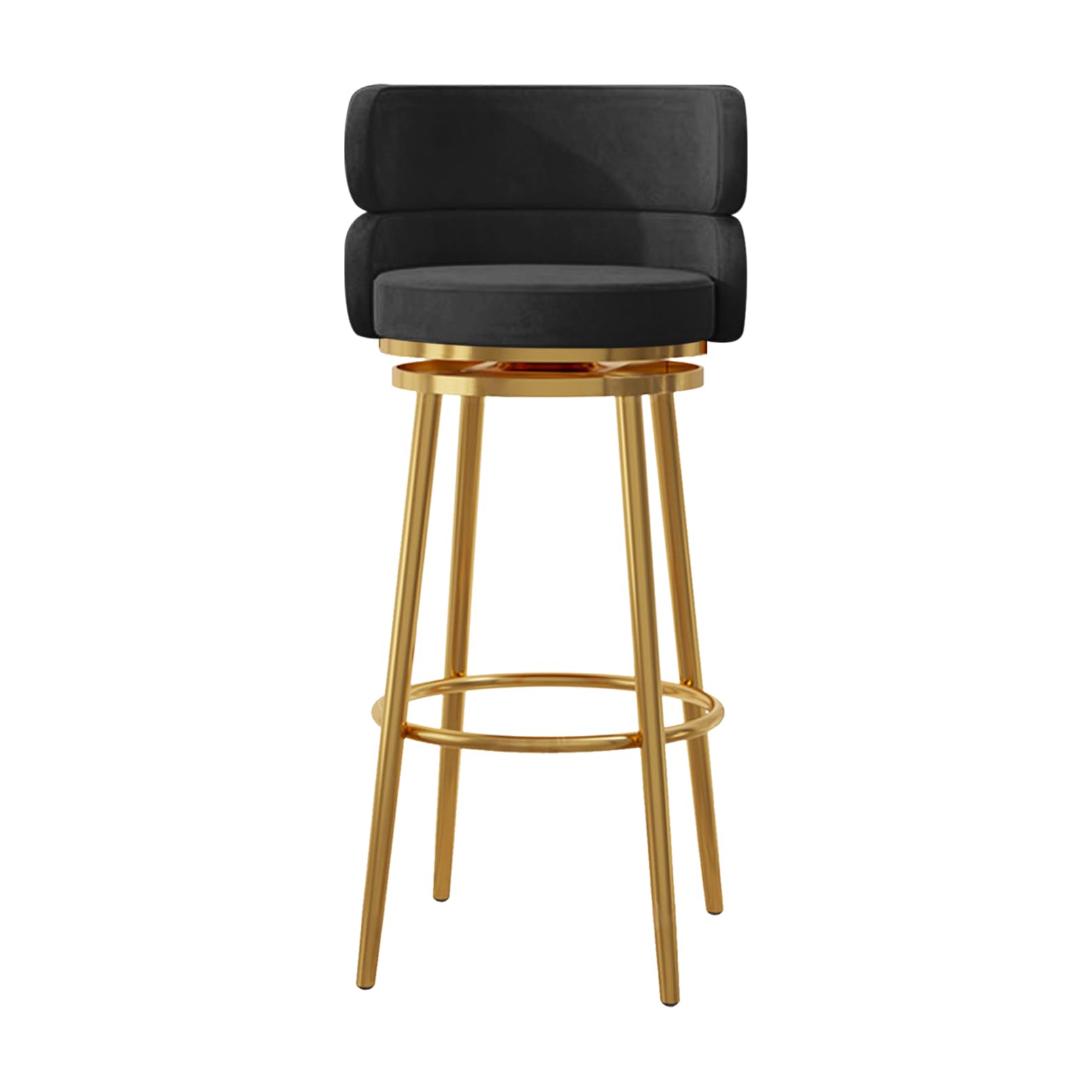 Tabouret de bar pivotant pour îlot de cuisine en velours rétro