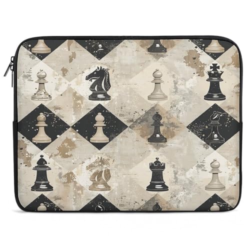 Funda para laptop de 17 pulgadas Chess Piece impermeable y resistente a golpes