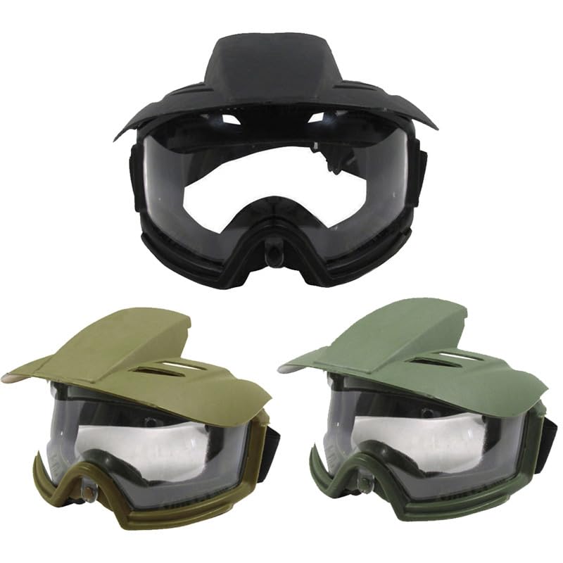 Outdoor Sports Airsoft Hunting Glasses Tactical Paintball Shooting Goggles with Visors - Tan