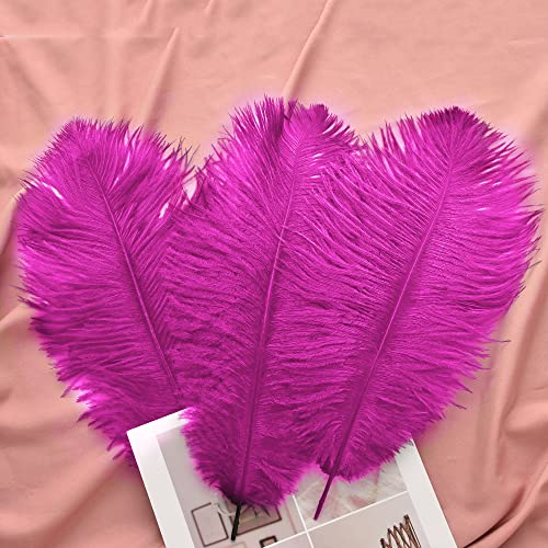 Plumas de avestruz fucsia para decorar jarrones altos sin marchitarse en eventos prolongados 8