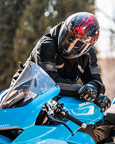 Ilm Mips Motorcycle Full Face Helmet Pinlock Insert Anti Fog Dual Visor Racing Casco De Moto Men Women Dot Model-129M(Biteme Red X-Large) #TOP5