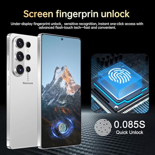 Image of SZV 26 Ultra Unlocked Cell Phone,16+1TB 5G Unlocked Phone, Built in Pen Android 15 Battery 7000mAh 6.99 inch HD Screen Smartphone, Dual SIM /Face ID /Fingerprint Lock /GPS (White, 16+1TB)